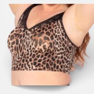 Ruby Ribbon Shapewear 1801 Demiette Leopard Heritage Size 32 NEW